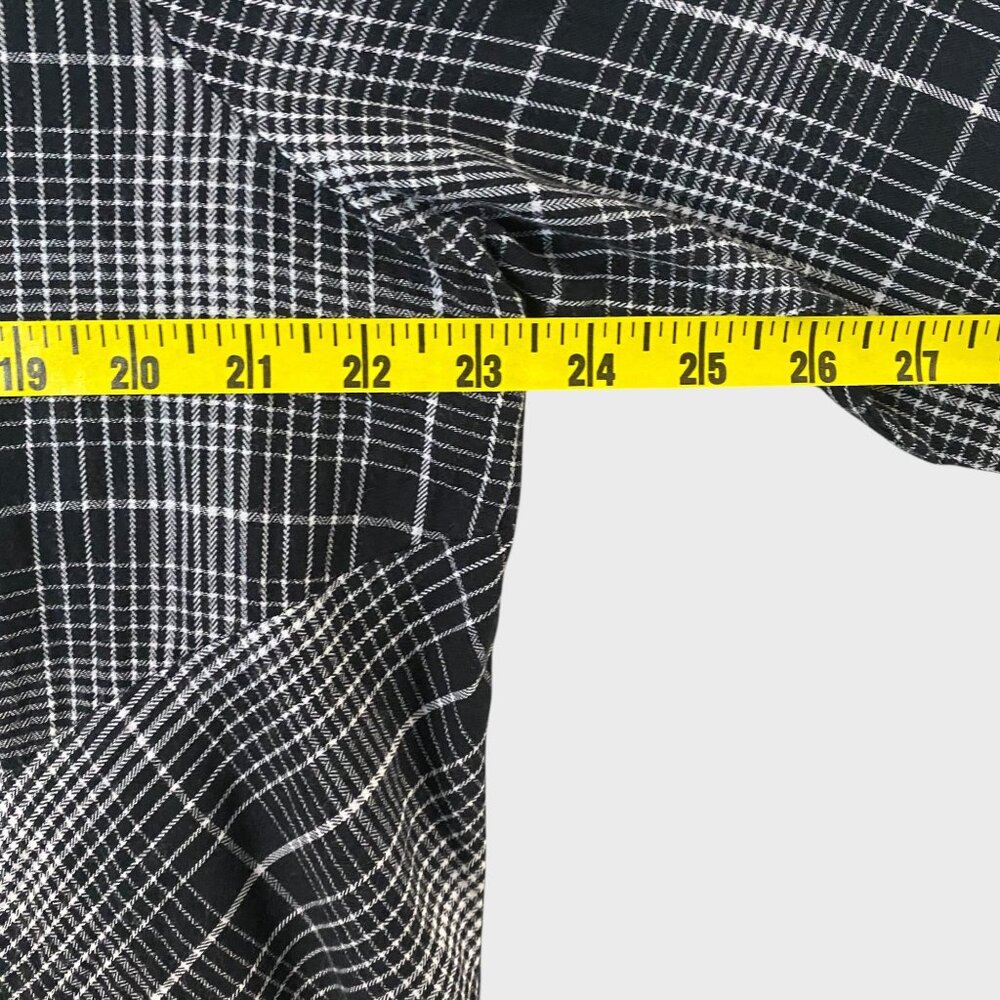 Foxcroft Cici Plaid Perfection Tunic Black Women's Size 14 Button-Up Long-Sleeve - Picture 11 of 12